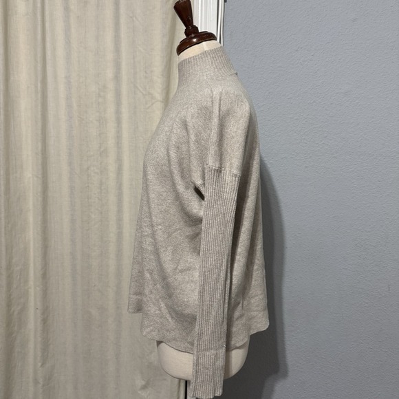 Cyrus Mock Neck Pullover Knit Strechy Sweater Dolman Sleeve Women Small Beige - Picture 6 of 14